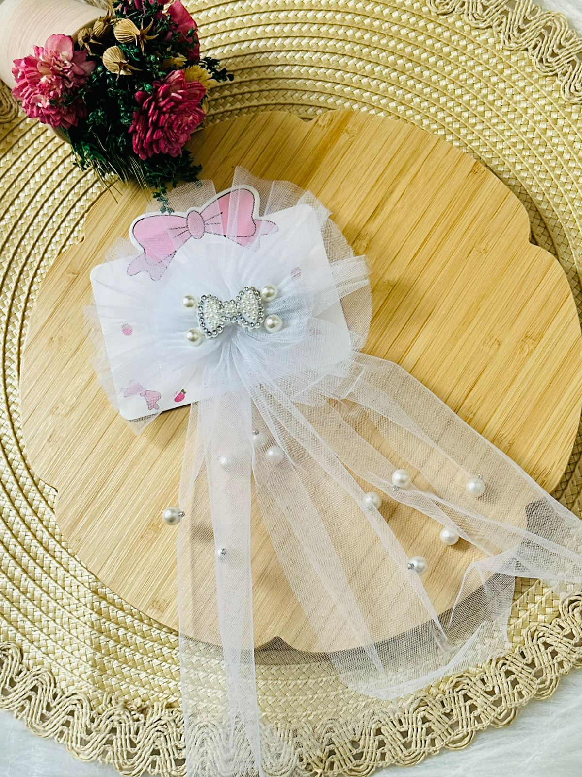 62 - Grande barrette princesse blanche