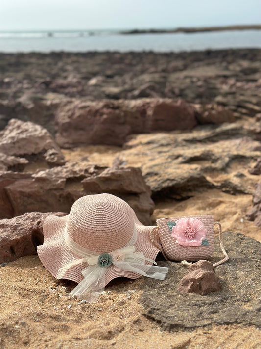 302-Ensemble chapeau et sac Lily rose