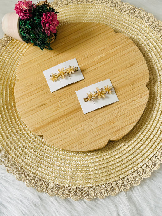 220- Duo de barrettes ivory