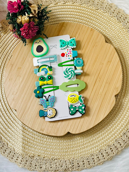 7 - Set de 14 barrettes Jade