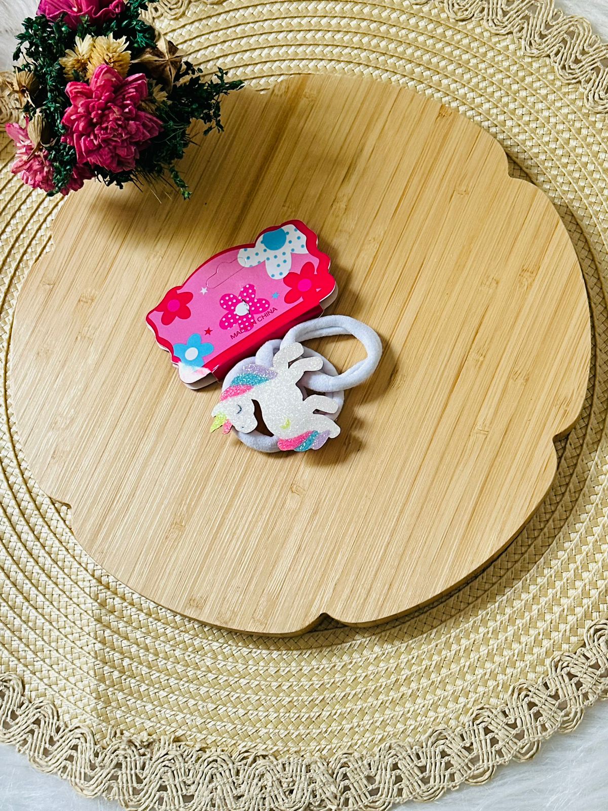 32 - Trio d'élastiques Unicorn blanc