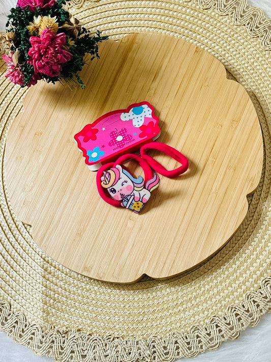 33 - Trio d'élastiques Unicorn fuchsia