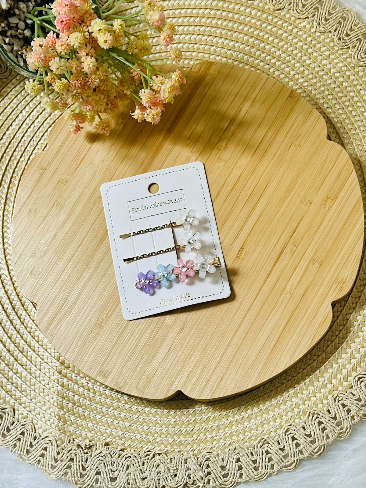 43 - Set de 3 barrettes Florales multi couleur