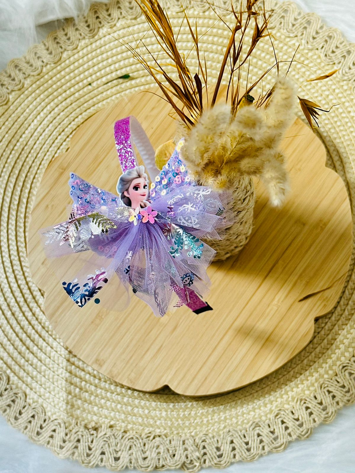 84 - Bandeau princesse pailleté violet