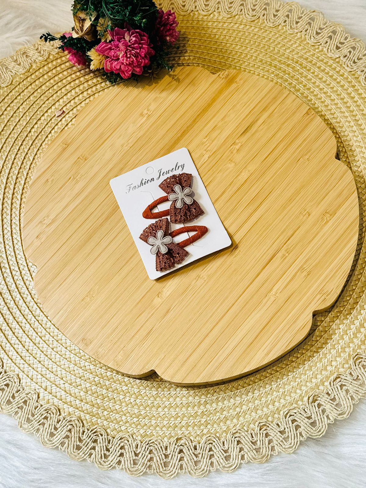 108 - Duo de barrettes Terracotta